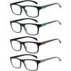 imageEyekepper 4 Pack Reading Glasses  Pattern Design Readers for Women Men Reading 3504 Pairs Mix