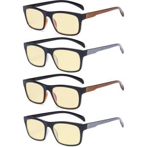 imageEyekepper 4 Pack Reading Glasses  Pattern Design Readers for Women Men Reading 350Blue Light Blockingb604 Pairs