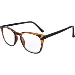 imageEyekepper Readers Retro Square Plastic Frame Metal Arms Reading Glasses AmberBlack Arm 05AmberBlack Arm