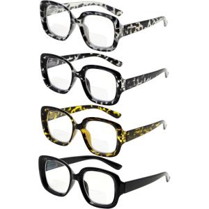 imageEyekepper 4Pack Bifocal Sunglasses Women Chic Bifocal Tinted Readers4 Pack Clear Lens Mix Color
