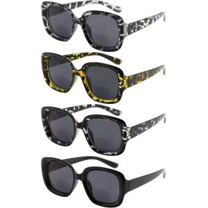 imageEyekepper 4Pack Bifocal Sunglasses Women Chic Bifocal Tinted Readers4pcs Grey Lensmix