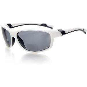imageEyekepper Sports Bifocal Sunglasses TR90 Unbreakable Outdoor ReadersWhiteGrey Lens
