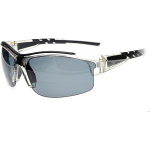 imageEyekepper TR90 Unbreakable Sports Bifocal Half Rimless Sunglasses Baseball Running Fishing Driving Golf Softball HikingClearGrey Lens