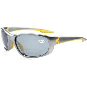 imageEyekepper TR90 Unbreakable Sports Bifocal Sunglasses Baseball Running Fishing Driving Golf Softball HikingGreyGrey Lens