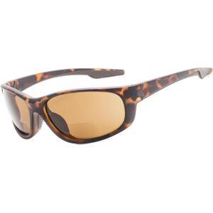 imageEyekepper TR90 Unbreakable Sports Bifocal Sunglasses Baseball Running Fishing Driving Golf Softball HikingMatte Tortoise FrameBrown Lens