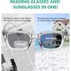 imageEyekepper Bifocal Sunglasses for Women Reading under the Sun Stylish Bifocal Readers Tinted Lens Oversize  Transparent 300TransparentGrey Lens