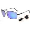imageEyekepper Bifocal Sunglasses with Bendable Bridge and Temples Memory Reading Sunglasses Lightweight TitaniumBlack Frame Green Mirror