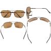 imageEyekepper Bifocal Sunglasses with Bendable Bridge and Temples Memory Reading Sunglasses Lightweight TitaniumBrown Frame Brown Lens