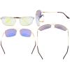 imageEyekepper Bifocal Sunglasses with Bendable Bridge and Temples Memory Reading Sunglasses Lightweight TitaniumGold Frame Gold Mirror