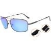 imageEyekepper Bifocal Sunglasses with Bendable Bridge and Temples Memory Reading Sunglasses Lightweight TitaniumGunmetal Frame Blue Mirror
