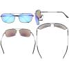 imageEyekepper Bifocal Sunglasses with Bendable Bridge and Temples Memory Reading Sunglasses Lightweight TitaniumGunmetal Frame Blue Mirror