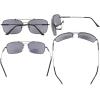 imageEyekepper Bifocal Sunglasses with Bendable Bridge and Temples Memory Reading Sunglasses Lightweight TitaniumGunmetal Frame Grey Lens