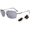 imageEyekepper Bifocal Sunglasses with Bendable Bridge and Temples Memory Reading Sunglasses Lightweight TitaniumGunmetal Frame Grey Lens