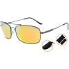 imageEyekepper Bifocal Sunglasses with Bendable Bridge and Temples Memory Reading Sunglasses Lightweight TitaniumGunmetal Frame Orange Mirror