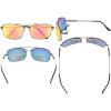 imageEyekepper Bifocal Sunglasses with Bendable Bridge and Temples Memory Reading Sunglasses Lightweight TitaniumGunmetal Frame Red Mirror