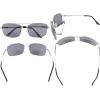 imageEyekepper Bifocal Sunglasses with Bendable Bridge and Temples Memory Reading Sunglasses Lightweight TitaniumSilver Frame Grey Lens