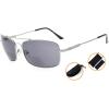 imageEyekepper Bifocal Sunglasses with Bendable Bridge and Temples Memory Reading Sunglasses Lightweight TitaniumSilver Frame Grey Lens