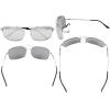 imageEyekepper Bifocal Sunglasses with Bendable Bridge and Temples Memory Reading Sunglasses Lightweight TitaniumSilver Frame Silver Mirror