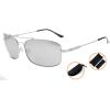 imageEyekepper Bifocal Sunglasses with Bendable Bridge and Temples Memory Reading Sunglasses Lightweight TitaniumSilver Frame Silver Mirror