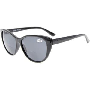 imageEyekepper CatEye Style Womens Bifocal Sunglasses  BlackTortoise 350BlackGrey Lens