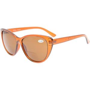 imageEyekepper CatEye Style Womens Bifocal Sunglasses  BlackTortoise 350BrownBrown Lens