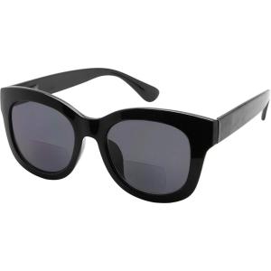 imageEyekepper Large Frame Bifocal Sunglasses Women Oversize Bifocal Sunnies Readers  Transparent 150Blackgrey Lens
