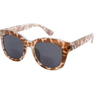 imageEyekepper Large Frame Bifocal Sunglasses Women Oversize Bifocal Sunnies Readers  Transparent 150Tortoisegrey Lens