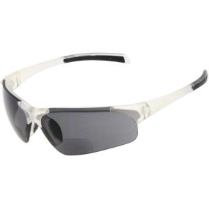 imageEyekepper TR90 Unbreakable Sports HalfRimless Bifocal Sunglasses Baseball Running Fishing Driving Golf Softball HikingClearGrey Lens