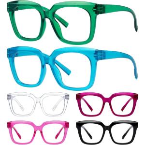 imageEyekepper 4 Pack Oversized Blue Light Filter Glasses Women Computer Eyeglasses 0006 Pack Mix Color