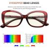 imageEyekepper Computer Glasses for Women Oversize Reading Glasses Blue Light Blocking  Brown Stripe 150Red Stripebb40 Lens