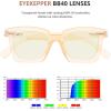 imageEyekepper Square Reading Glasses for Women Blue Light Blocking Large Frame Computer Readers  Blue 100Champagne
