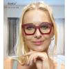 imageEyekepper Square Reading Glasses for Women Blue Light Blocking Large Frame Computer Readers  Blue 100Red