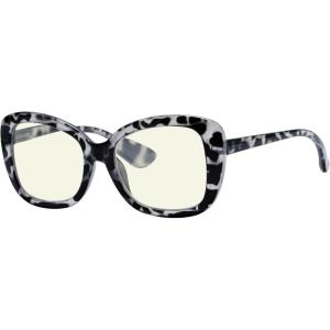 imageEyekepper Computer Glasses for Women Oversize Reading Glasses Blue Light Blocking  Brown Stripe 150Grey Tortoisebb40 Lens