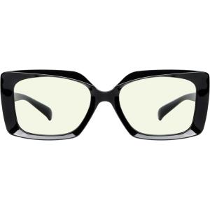 imageEyekepper Square Reading Glasses for Women Blue Light Blocking Large Frame Computer Readers  Blue 100Black2010