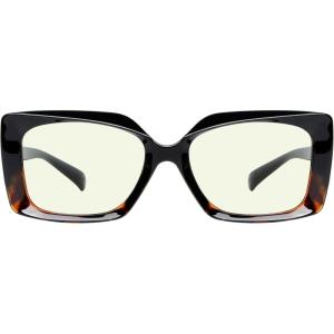 imageEyekepper Square Reading Glasses for Women Blue Light Blocking Large Frame Computer Readers  Blue 100BlackTortoise