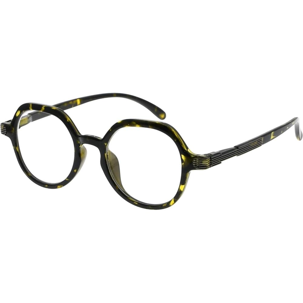 imageEyekepper Retro Design Glasses for Women Reading  Vintage Reading Eyeglasses Small Lens Readers Men  Transparent Tortoise200Yellow Tortoise
