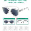 imageEyekepper Cat Eye Reading Glasses for Women Oversize Ladies Readers  Black 275Grey Lens