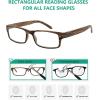 imageEyekepper 12 Pack Retro Reading Glasses WoodGrain Printed Men Readers Include 4 Reading Sunglasses 05012 Pack Mix R026