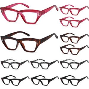 imageEyekepper 12 Pack Retro Reading Glasses WoodGrain Printed Men Readers Include 4 Reading Sunglasses 05012 Pack Mix R2017