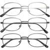imageEyekepper 3pack Reading Glasses Men Women Metal Full Frame Readers 303 Pack Mix Color2