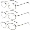 imageEyekepper 3pack Reading Glasses Men Women Metal Full Frame Readers 30Gunmetal
