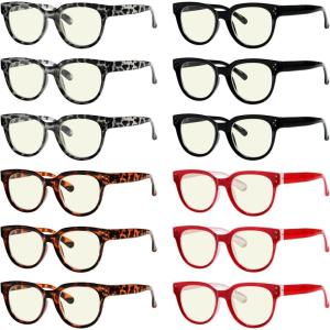 imageEyekepper 5pack Oversized Reading Glasses Blue Light Blocking Large Readers 1512 Pack Mix  Uvr9110