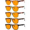 imageEyekepper 5 Pack Orange Tinted Reading Glasses Blue Light Blocking Readers Computer Eyeglasses 100A5 Pack Mix