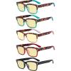 imageEyekepper 5pack Large Frame Reading Glasses  Stylish Reader Eyeglasses for Men Women ReadingBlue Light Blockingyellow Tinted02