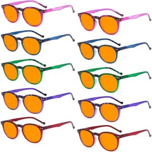 imageEyekepper 5 Pack Orange Tinted Reading Glasses Blue Light Blocking Readers Computer Eyeglasses 10010 Pack Mix  Ds071f