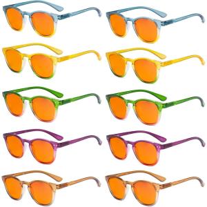 imageEyekepper 5 Pack Orange Tinted Reading Glasses Blue Light Blocking Readers Computer Eyeglasses 10010 Pack Mix  Ds144