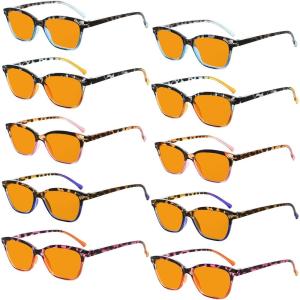 imageEyekepper 5 Pack Orange Tinted Reading Glasses Blue Light Blocking Readers Computer Eyeglasses 10010 Pack Mix  Ds9111