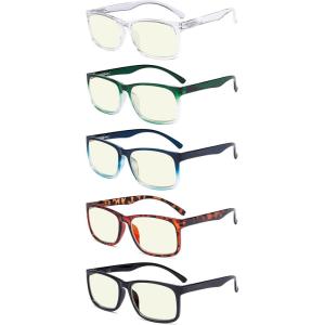 imageEyekepper 5pack Large Frame Reading Glasses  Stylish Reader Eyeglasses for Men Women ReadingBlue Light Blockingb405 Pairs