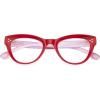 imageEyekepper Large Cateye Design Reading Glasses Oversized Readers for Women Reading  Transparent Frame 150Red
