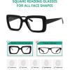 imageEyekepper Square Reading Glasses for Women Large Frame ReadersBlackr2101